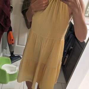 A New Day Yellow Pastel Tiered MIDI Dress